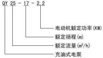 QY型充油式潜水电泵型号意义